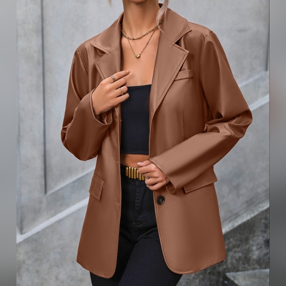 Valentina Button Up Blazer - Chestnut - Picture 4 of 5